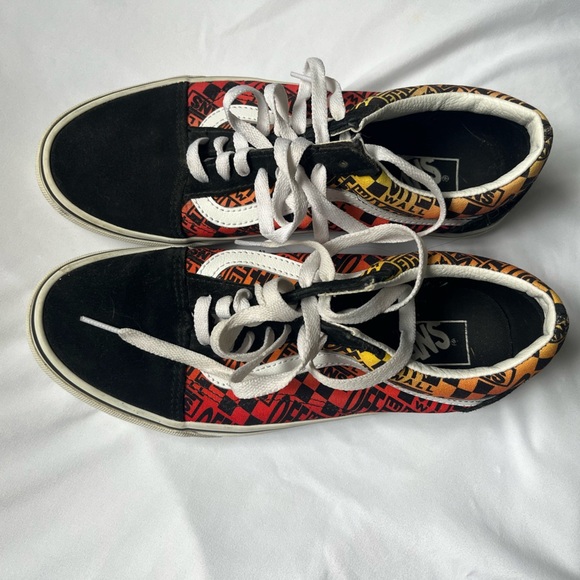Vans Off the Wall Low Rise Orange, Yellow and Black Shoes Size 9 - Picture 4 of 12